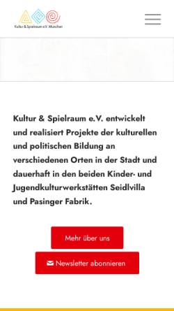 Vorschau der mobilen Webseite www.kulturundspielraum.de, Kultur und Spielraum e.V.