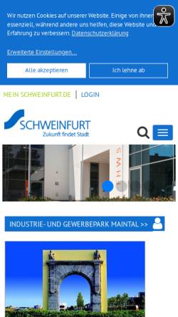 Vorschau der mobilen Webseite www.maintal-schweinfurt.de, Industrie- und Gewerbepark Maintal