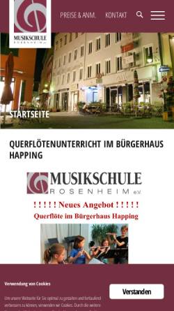 Vorschau der mobilen Webseite www.musikschule-rosenheim.de, Musikschule.Rosenheim