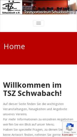 Vorschau der mobilen Webseite www.tsz-schwabach.de, TSZ Schwabch e.v.