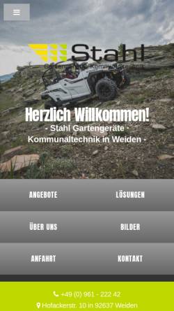 Vorschau der mobilen Webseite www.gartengeraete-stahl.de, Gartengeräte Wilhelm Stahl