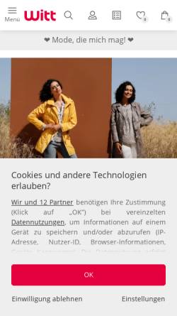 Vorschau der mobilen Webseite www.witt-weiden.de, Josef Witt GmbH