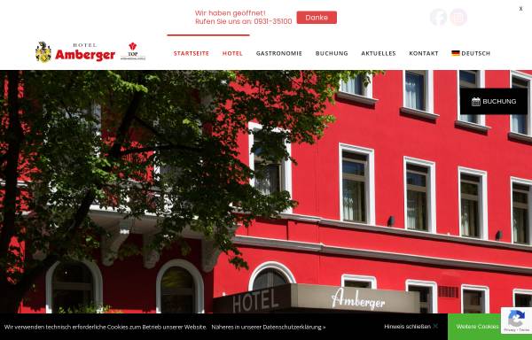 Vorschau von hotel-amberger.de, Amberger GmbH & Co. KG