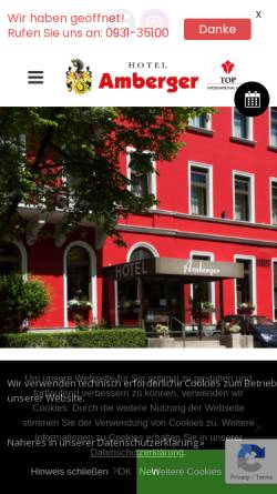Vorschau der mobilen Webseite hotel-amberger.de, Amberger GmbH & Co. KG