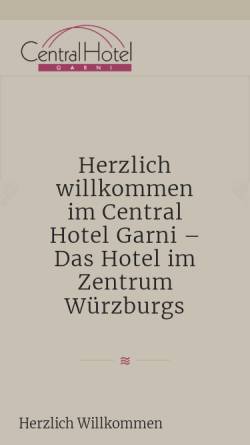 Vorschau der mobilen Webseite www.centralhotel-wuerzburg.de, Central Hotel