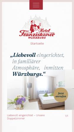 Vorschau der mobilen Webseite www.hotel-franziskaner.de, Hotel Franziskaner eK