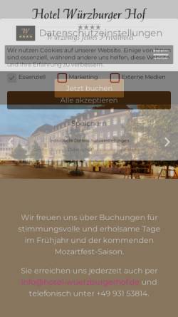 Vorschau der mobilen Webseite hotel-wuerzburgerhof.de, Hotel Würzburger Hof