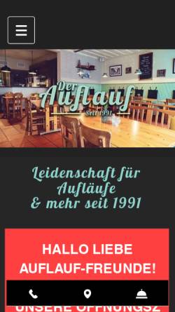 Vorschau der mobilen Webseite www.auflauf-wuerzburg.de, Restaurant Auflauf
