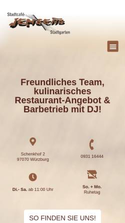 Vorschau der mobilen Webseite www.cafe-jenseits.de, Stadtcafé und Stadtgarten Jenseits