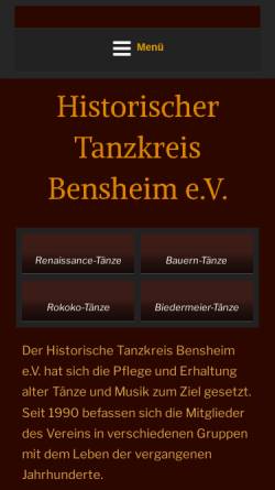 Vorschau der mobilen Webseite htk-bensheim.de, Historischer Tanzkreis Bensheim e.V.
