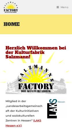 Vorschau der mobilen Webseite kulturfabrik-kassel.de, Kulturfabrik Salzmann e.V.