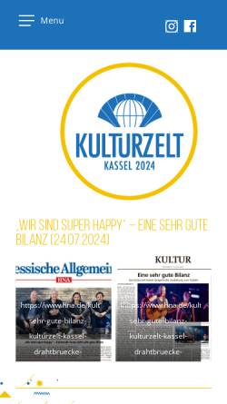 Vorschau der mobilen Webseite www.kulturzelt-kassel.de, Kulturzelt Kassel