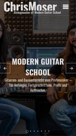 Vorschau der mobilen Webseite www.modern-guitar-school.de, Modern Guitar School - Christian Moser