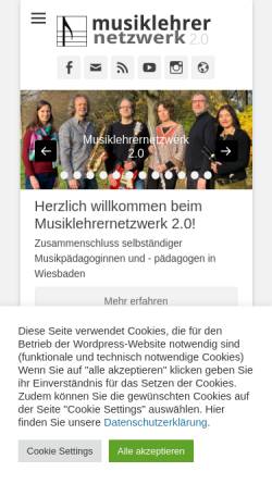 Vorschau der mobilen Webseite musiklehrernetzwerk.de, Musiklehrernetzwerk