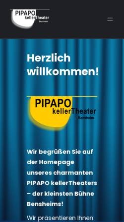 Vorschau der mobilen Webseite www.kellertheater-bensheim.de, Bensheim, Pipapo-Kellertheater