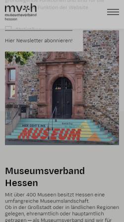 Vorschau der mobilen Webseite www.museumsverband-hessen.de, Hessischer Museumsverband e.V.