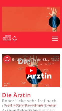 Vorschau der mobilen Webseite www.ernst-deutsch-theater.de, Ernst Deutsch Theater