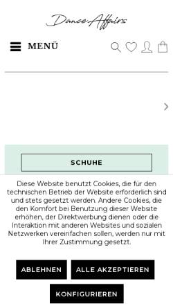 Vorschau der mobilen Webseite danceaffairs.de, Dance Affairs