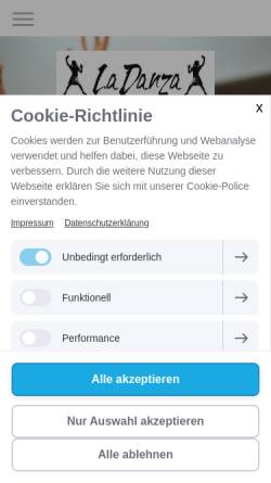 Vorschau der mobilen Webseite kindertanz-hamburg.de, Kindertanz La Danza