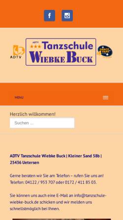 Vorschau der mobilen Webseite www.tanzschule-wiebke-buck.de, Tanzcenter Buck