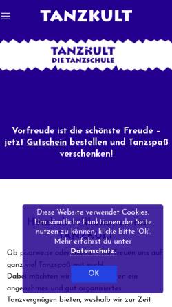Vorschau der mobilen Webseite www.tanzschule-tanzkult.de, Tanzschule Tanzkult