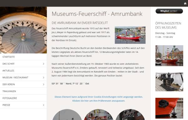 Vorschau von www.amrumbank.de, Museums-Feuerschiff Amrumbank