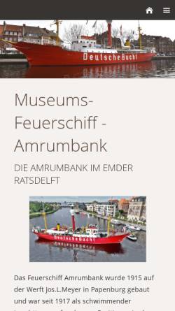 Vorschau der mobilen Webseite www.amrumbank.de, Museums-Feuerschiff Amrumbank