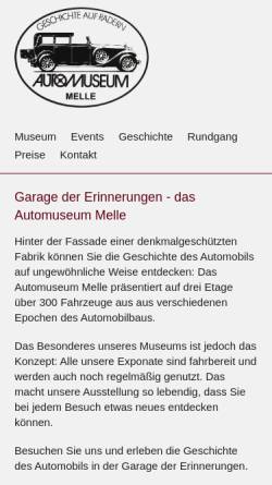Vorschau der mobilen Webseite www.automuseum-melle.de, Automuseum Melle