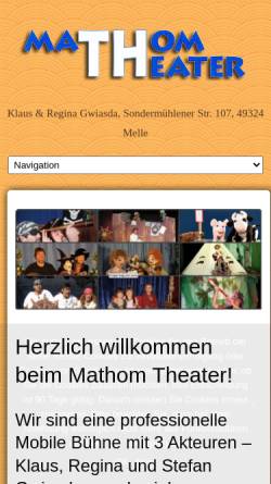 Vorschau der mobilen Webseite mathomtheater.de, Mathom Theater