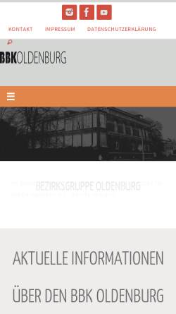 Vorschau der mobilen Webseite bbk-oldenburg.de, Bund Bildender Künstlerinnen und Künstler