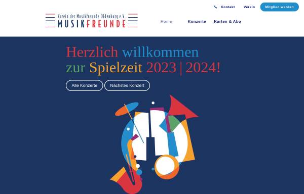 Vorschau von www.musikfreunde-oldenburg.de, Verein der Musikfreunde Oldenburg e.V.