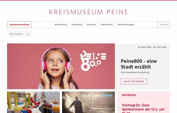Vorschau von www.kreismuseum-peine.de, Kreismuseum Peine