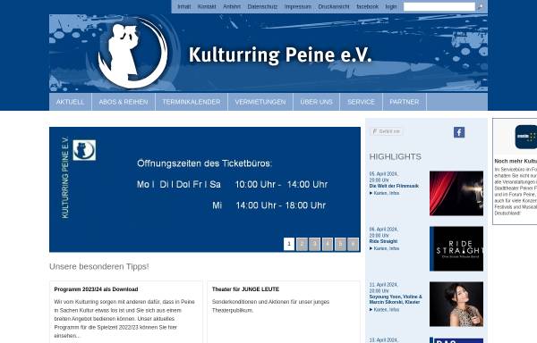 Vorschau von www.kulturring-peine.de, Kulturring Peine e.V.