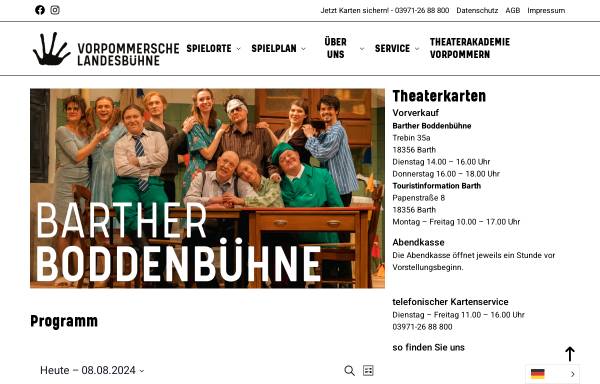 Vorschau von www.boddenbuehne.de, Barther Bodden Bühne