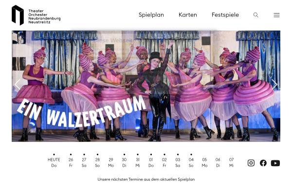 Vorschau von www.landestheater-mecklenburg.de, Neustrelitz und Neubrandenburg, Theater und Orchester GmbH