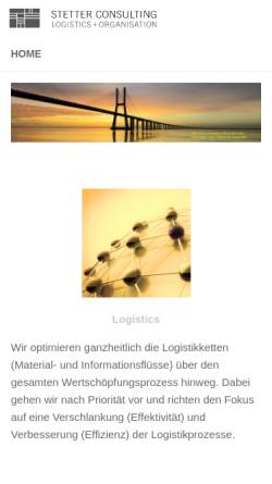 Vorschau der mobilen Webseite www.stetter-consulting.de, Stetter Consulting Logistik + Organisation