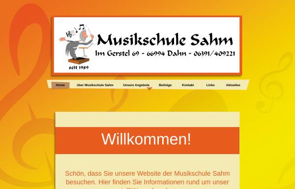 Vorschau von www.musikschule-sahm.de, Musikschule Sahm