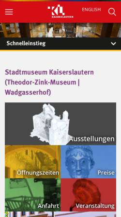 Vorschau der mobilen Webseite www.kaiserslautern.de, Theodor-Zink-Museum