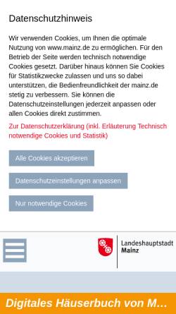 Vorschau der mobilen Webseite www.mainz.de, Digitales Historisches Häuserbuch von Mainz