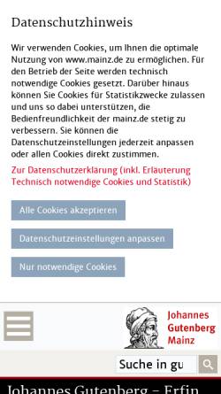 Vorschau der mobilen Webseite www.gutenberg.de, Gutenberg Homepage
