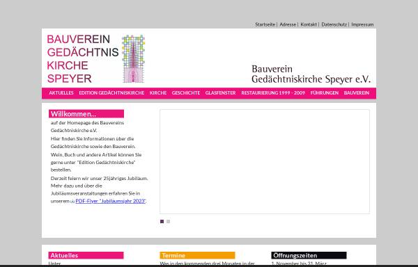 Vorschau von www.gedaechtniskirche.de, Bauverein Gedächtniskirche