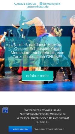 Vorschau der mobilen Webseite die-tanzwerkstatt.de, Tanzwerkstatt Susanne Sprung