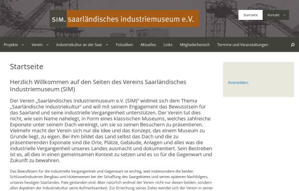 Vorschau von www.saarlaendisches-industriemuseum.de, SIM Saarländisches Industriemuseum e.V.