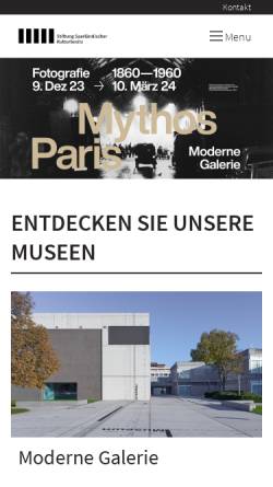 Vorschau der mobilen Webseite www.kulturbesitz.de, Stiftung Saarländischer Kulturbesitz