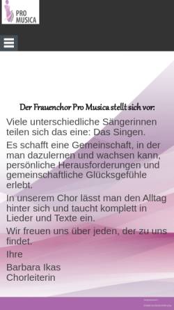 Vorschau der mobilen Webseite chor-promusica.de, Frauenchor Pro Musica