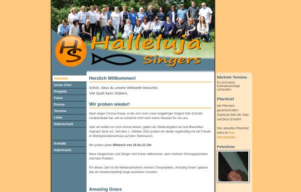 Vorschau von halleluja-singers.de, Halleluja Singers Beaumarais