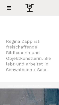 Vorschau der mobilen Webseite www.reginazapp.de, Zapp, Regina Steinmetz und Steinbildhauerin