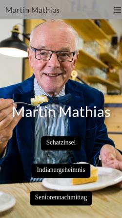 Vorschau der mobilen Webseite www.martin-mathias.de, Zauberkünstler Martin Mathias