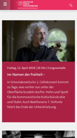 Vorschau der mobilen Webseite www.drp-orchester.de, DRP Deutsche Radio Philharmonie Saarbrücken-Kaiserslautern