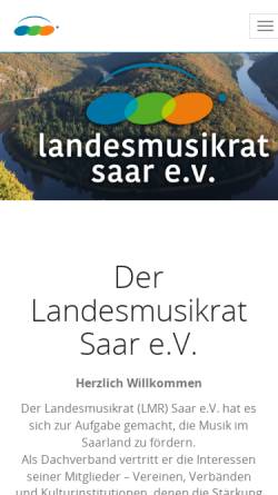 Vorschau der mobilen Webseite www.landesmusikrat-saar.de, LMR Landesmusikrat e.V.